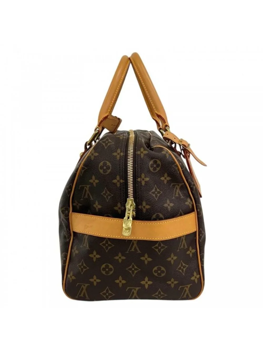 Louis Vuitton Boston Bag Carrier Monogram Canvas Brown Gold